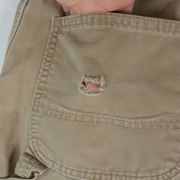 Carhartt Pants Mens 35x32 Khaki B151 Loose Fit Distressed Workwear Utility - Picture 7 of 12